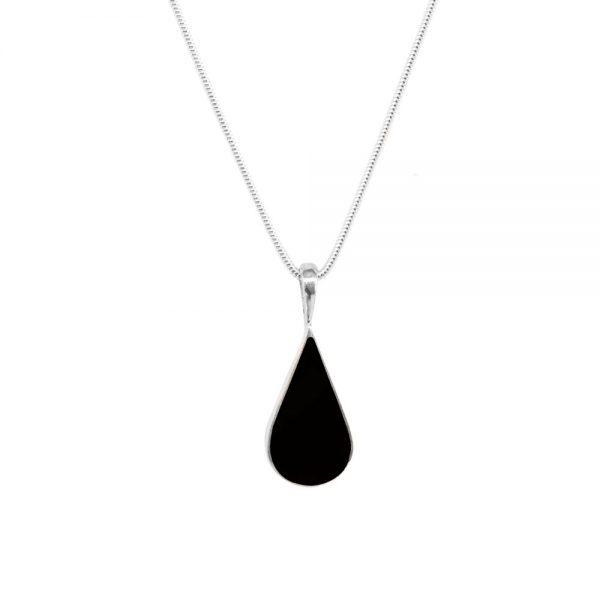 Silver Whitby Jet Pendant