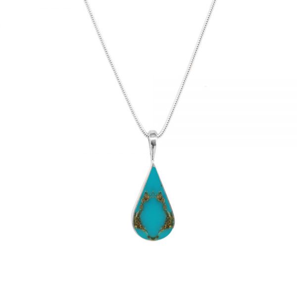 White Gold Turquoise Pendant