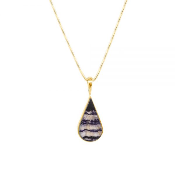 Yellow Gold Blue John Pendant