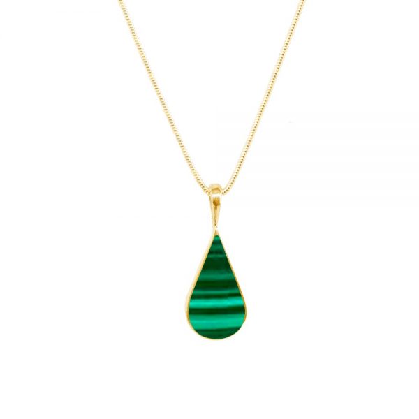 Yellow Gold Malachite Pendant