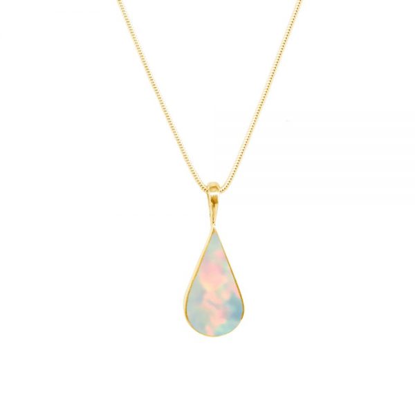 Yellow Gold Opalite Sun Ice Pendant