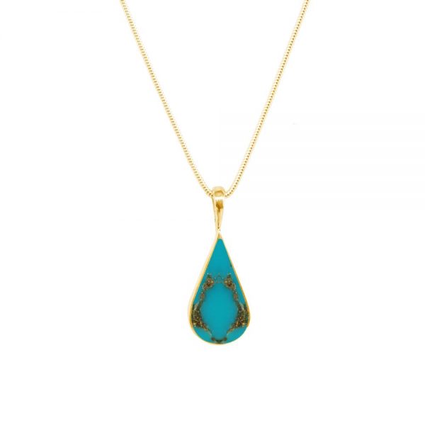 Yellow Gold Turquoise Pendant