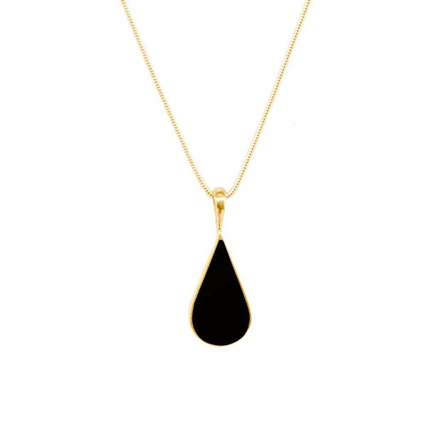 Yellow Gold Whitby Jet Pendant