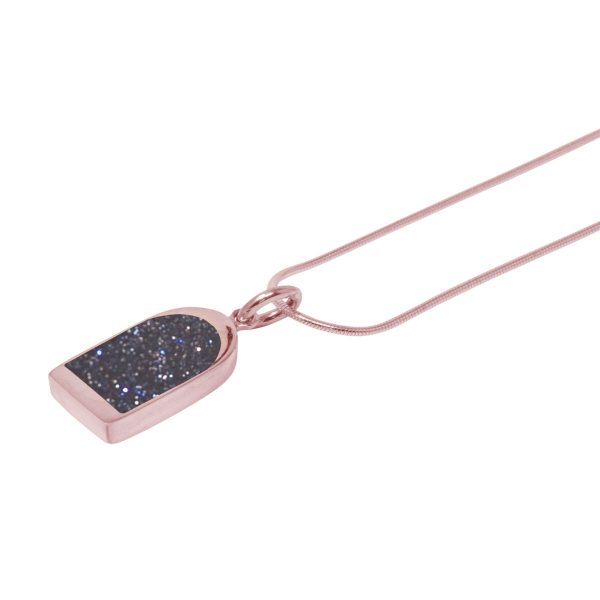 Rose Gold Blue Goldstone Pendant