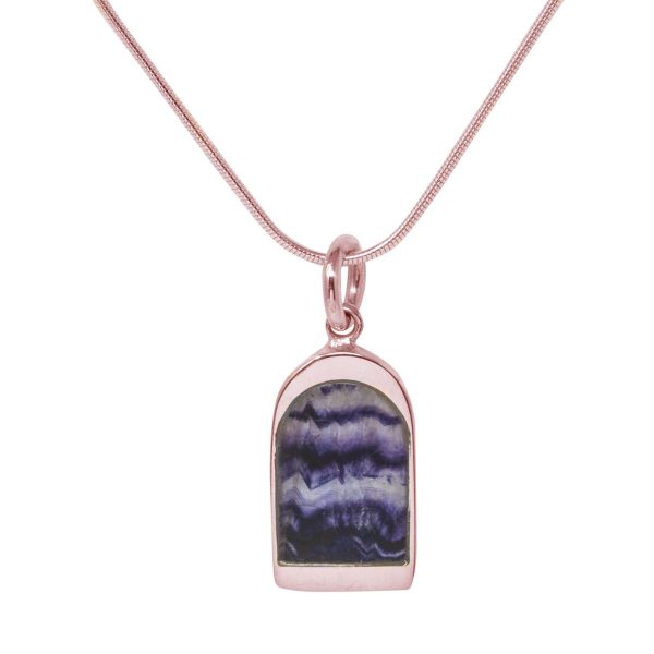 Rose Gold Blue John Pendant