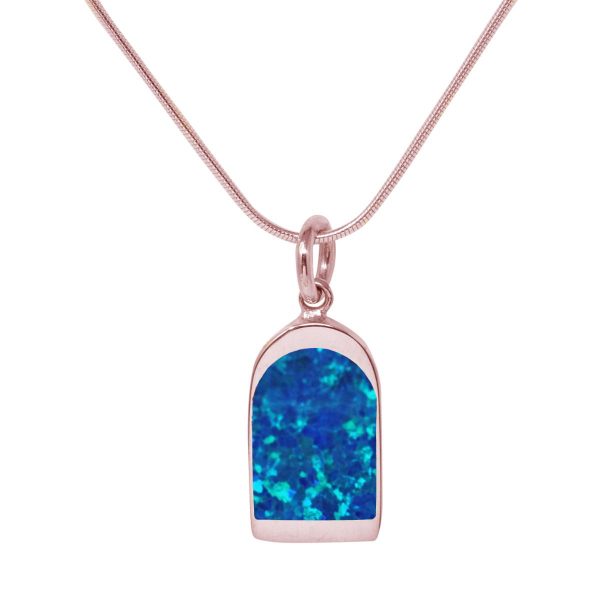 Rose Gold Opalite Cobalt Blue Pendant