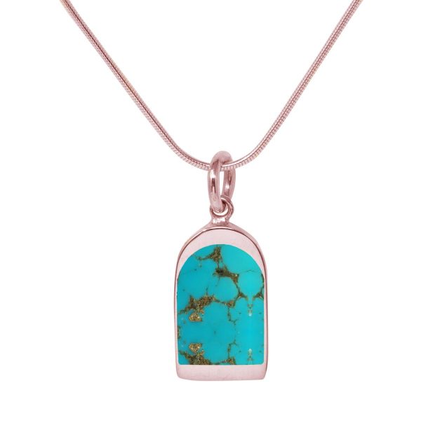 Rose Gold Turquoise Pendant