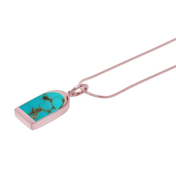 Rose Gold Turquoise Pendant