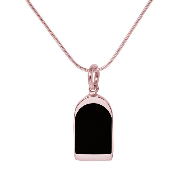 Rose Gold Whitby Jet Pendant