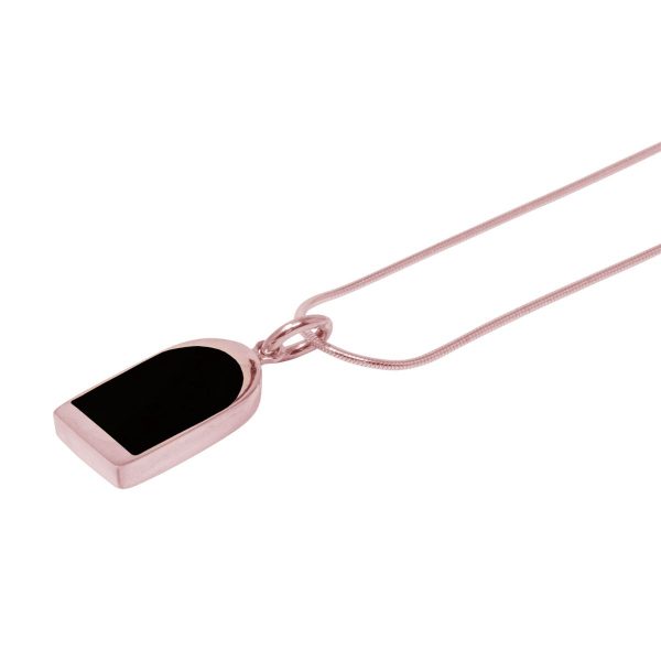 Rose Gold Whitby Jet Pendant