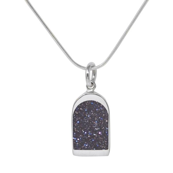 Silver Blue Goldstone Pendant