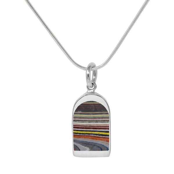 Silver Fordite Pendant