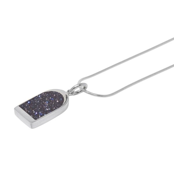 White Gold Blue Goldstone Pendant