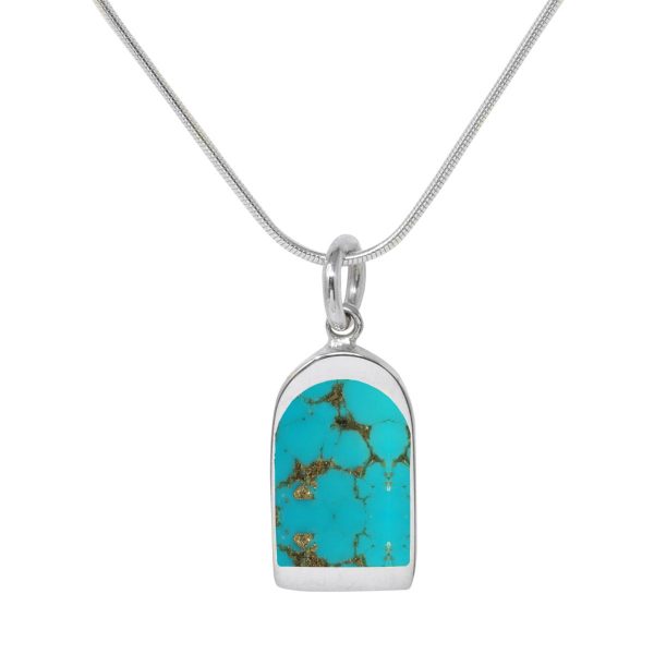 White Gold Turquoise Pendant