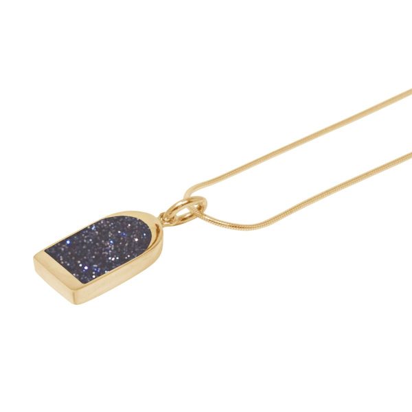 Yellow Gold Blue Goldstone Pendant