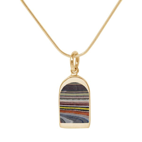 Yellow Gold Fordite Pendant