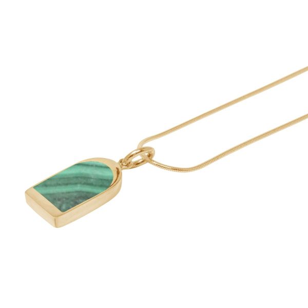 Yellow Gold Malachite Pendant