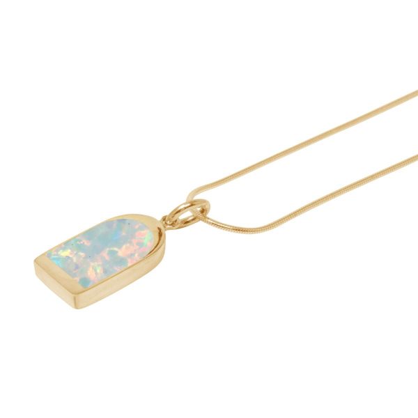 Yellow Gold Opalite Sun Ice Pendant