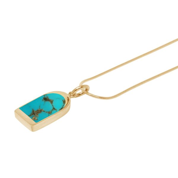 Yellow Gold Turquoise Pendant