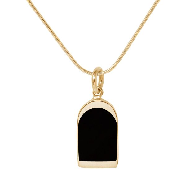 Yellow Gold Whitby Jet Pendant