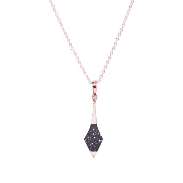 Rose Gold Blue Goldstone Pendant