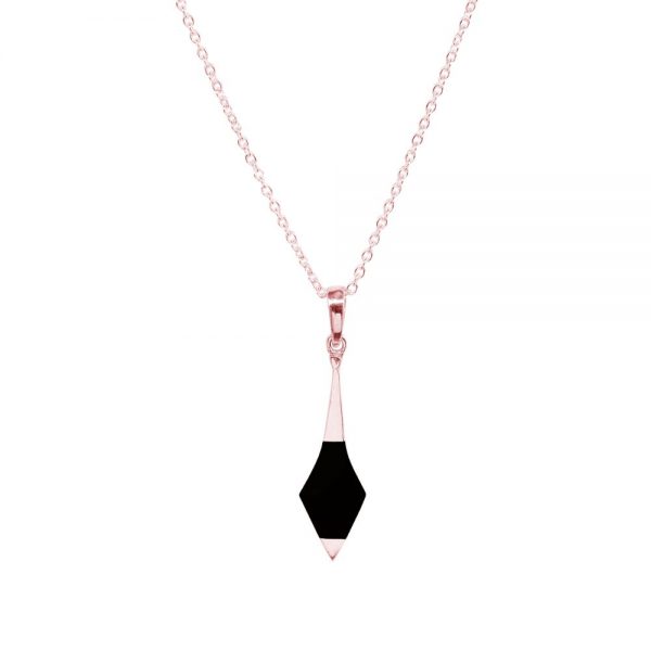 Rose Gold Whitby Jet Pendant