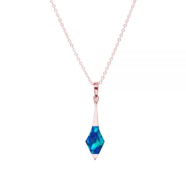 Rose Gold Opalite Cobalt Blue Pendant