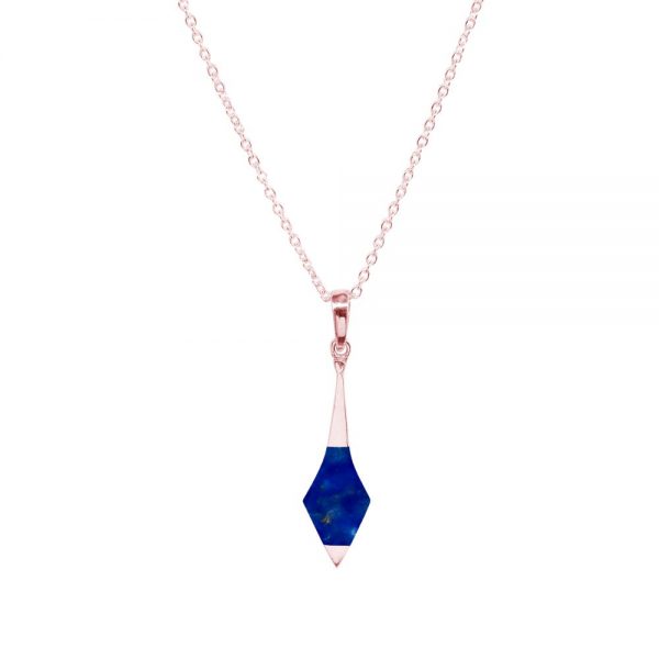 Rose Gold Lapis Pendant