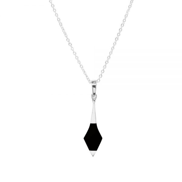 Silver Whitby Jet Pendant