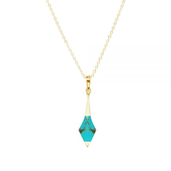 Yellow Gold Turquoise Pendant