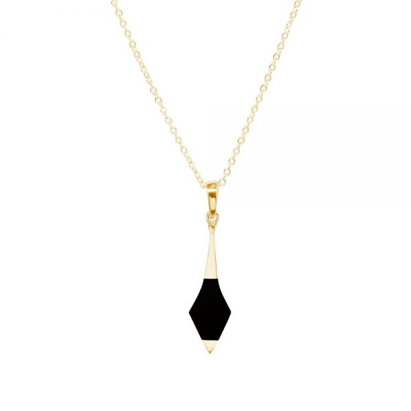 Yellow Gold Whitby Jet Pendant