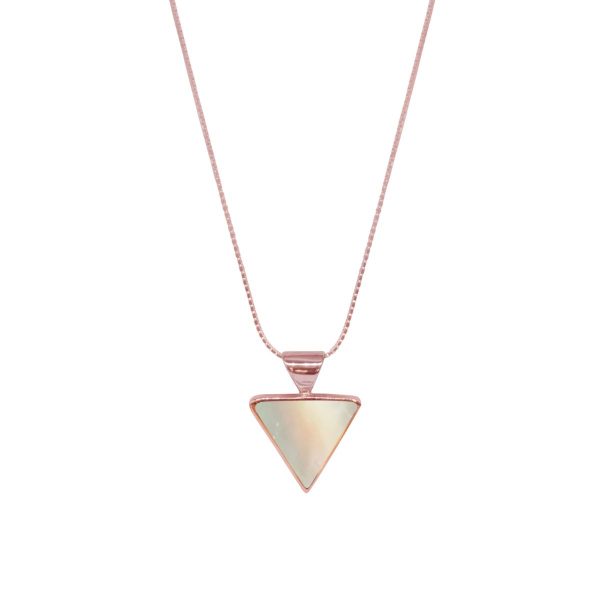 Rose Gold Mother of Pearl Triangular Pendant