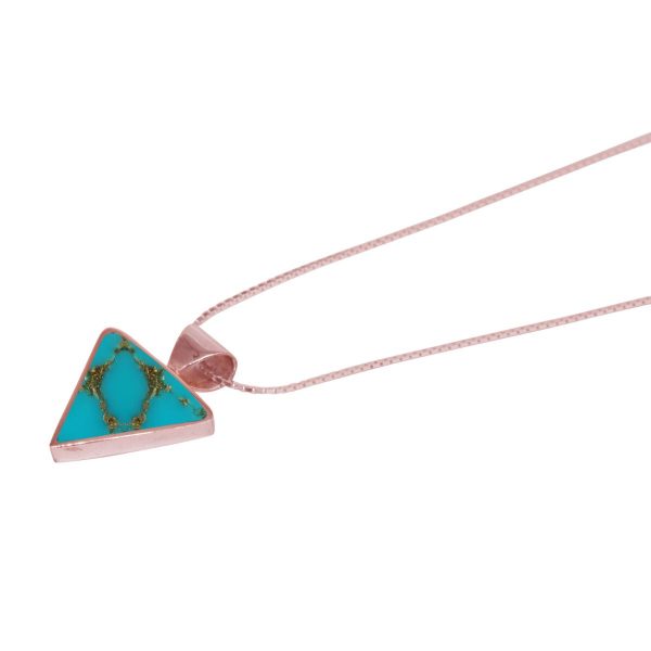 Rose Gold Turquoise Triangular Pendant