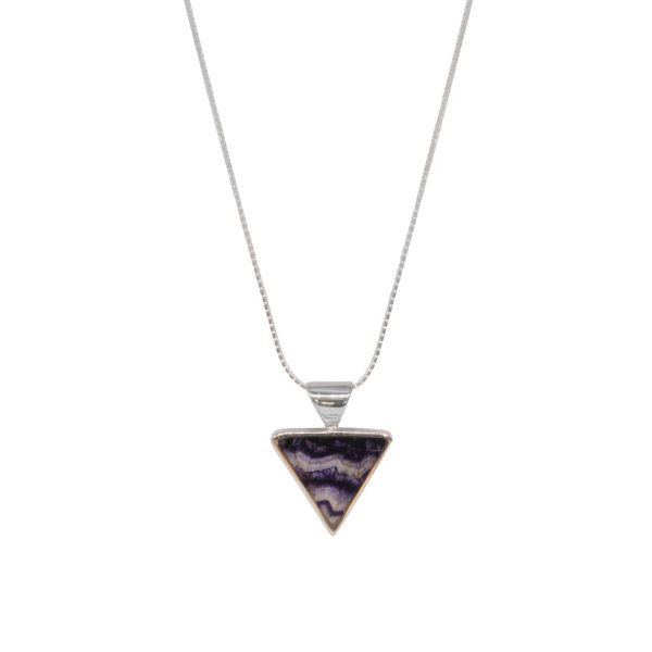 Silver Blue John Triangular Pendant